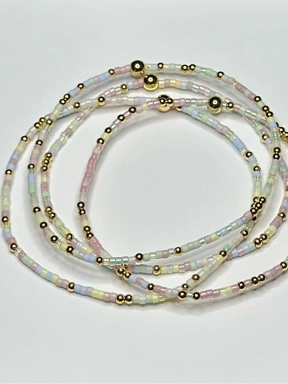 BramFam Beads golf filled Pastel bracelet set of 4. Size 6.25”